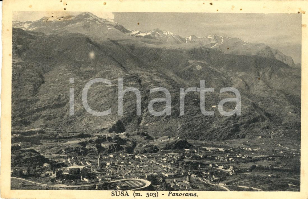 Cartolina originale da collezione 1941 Susa Panorama della valle e dell abitato 1