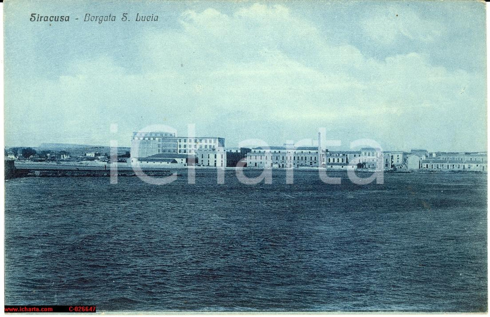 Cartolina originale da collezione Siracusa Sicilia anni 30 - Borgata Santa Lucia *NV 1