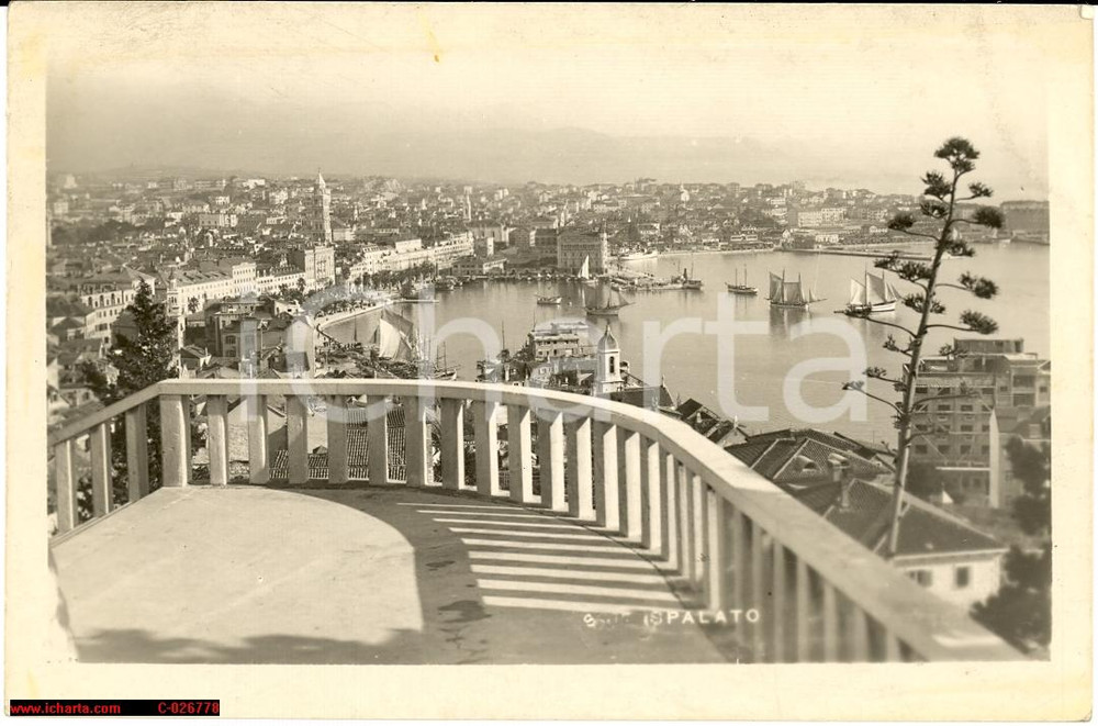 Cartolina originale da collezione 1940 ca SPALATO (HR) Veduta panoramica sul mare *Cartolina postale ANIMATA FP NV 1