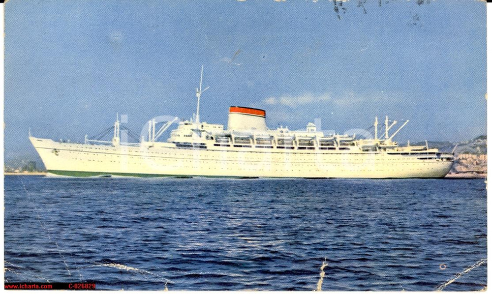 Cartolina originale da collezione 1947 Augustus e Giulio Cesare, liners, transatlantici 1