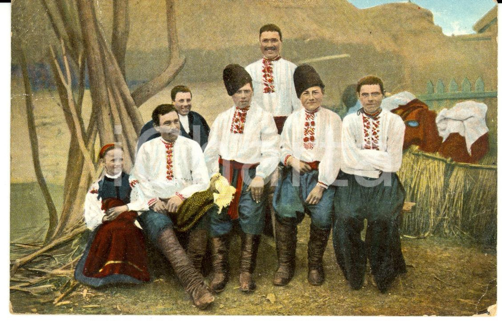 Cartolina originale da collezione 1912 UCRAINA UKRAJINA Costumi tradizionali *Cartolina postale FP VG 1