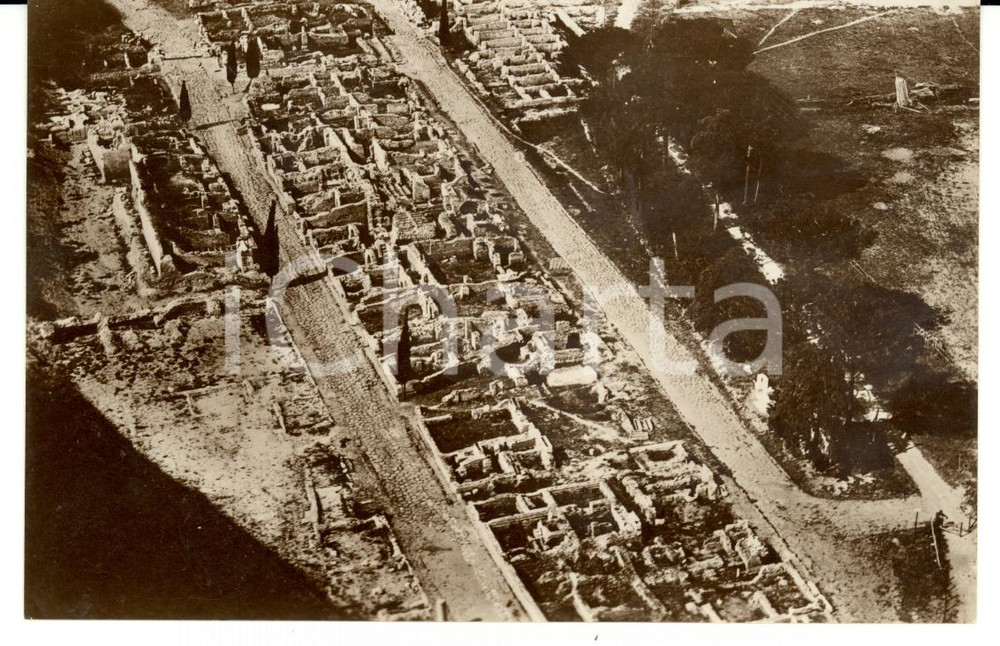Cartolina originale da collezione 1931 OSTIA (RM) Scavi archeologici - foto aeronautica *Cartolina FP VG 1