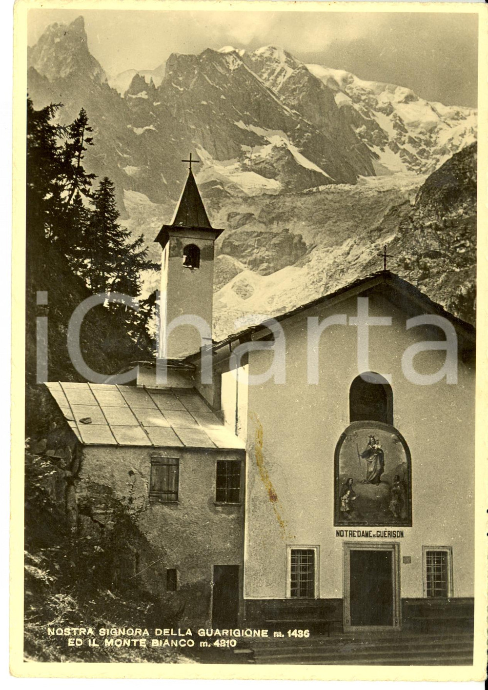 Cartolina originale da collezione 1946 MONTE BIANCO (AO) Nostra Signora della Guarigione *Cartolina postale FG VG 1