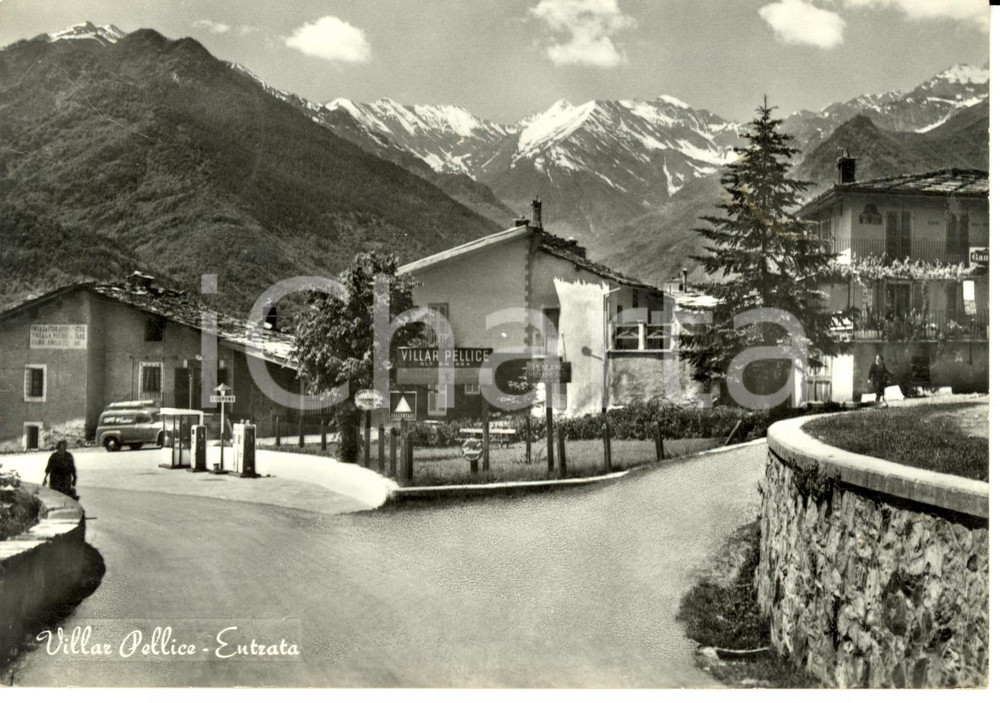 Cartolina originale da collezione 1965 VILLAR PELLICE TO Entrata al paese Cartolina postale FG VG 1