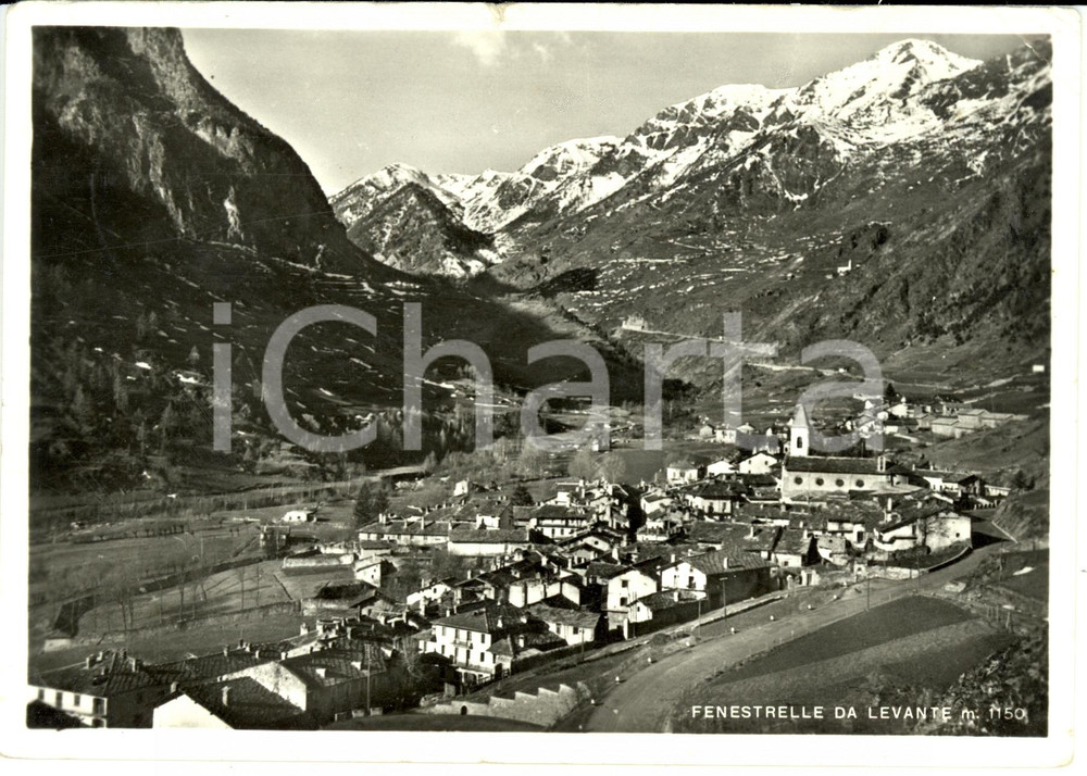 Cartolina originale da collezione 1959 FENESTRELLE (TO) Il paese visto da levante *Cartolina DANNEGGIATA FG VG 1