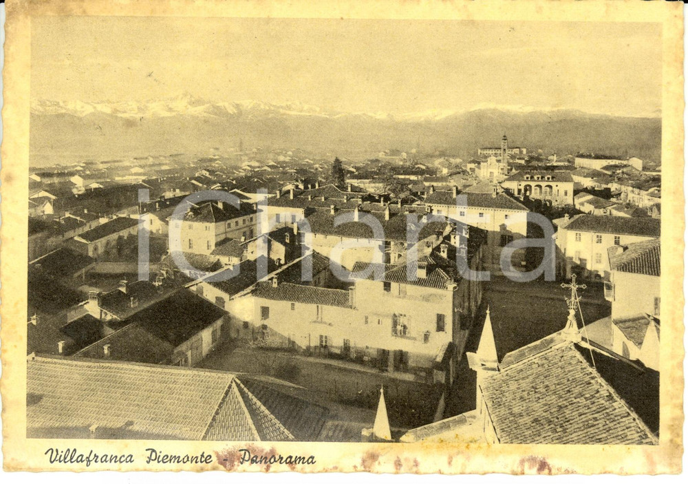 Cartolina originale da collezione 1955 VILLAFRANCA PIEMONTE TO Panorama della cittÃ  Cartolina postale FG VG 1