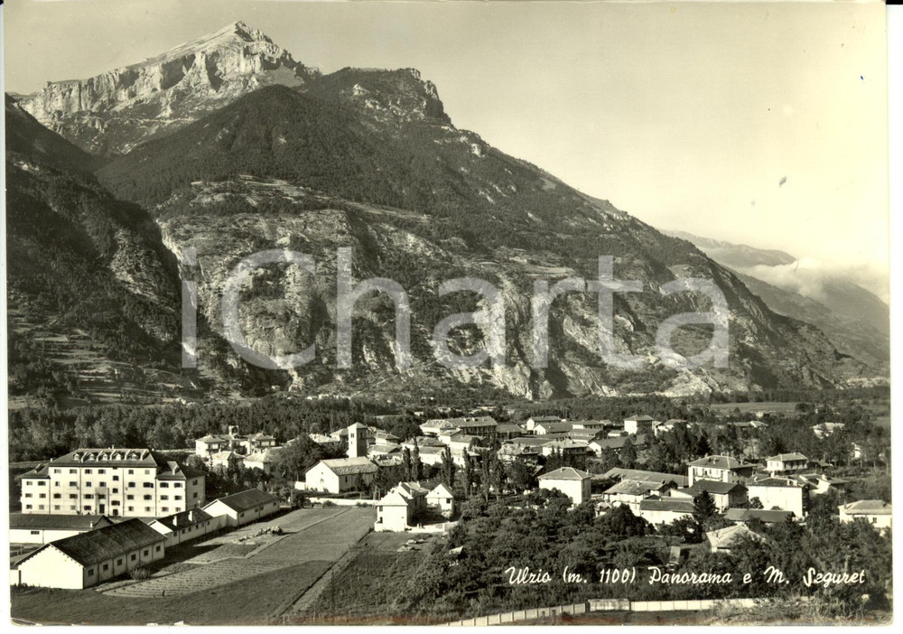 Cartolina originale da collezione 1955 ULZIO TO Panorama e monte Seguret Cartolina postale FG VG 1