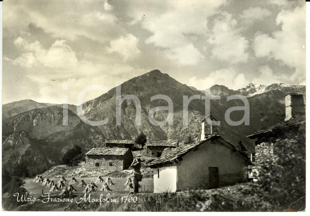 Cartolina originale da collezione 1955 ULZIO (TO) Veduta frazione MONFOL *Cartolina postale FG VG 1