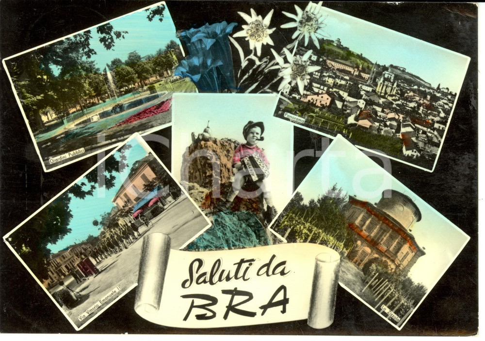 Cartolina originale da collezione 1966 BRA (CN) Vedutine ZIZZOLA  *Cartolina postale FG VG 1