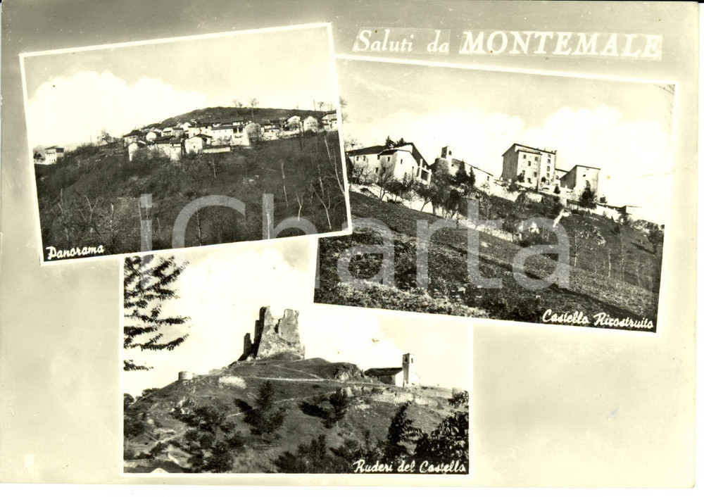 Cartolina originale da collezione 1950 ca MONTEMALE CN Vedutine Cartolina postale FG NV 1