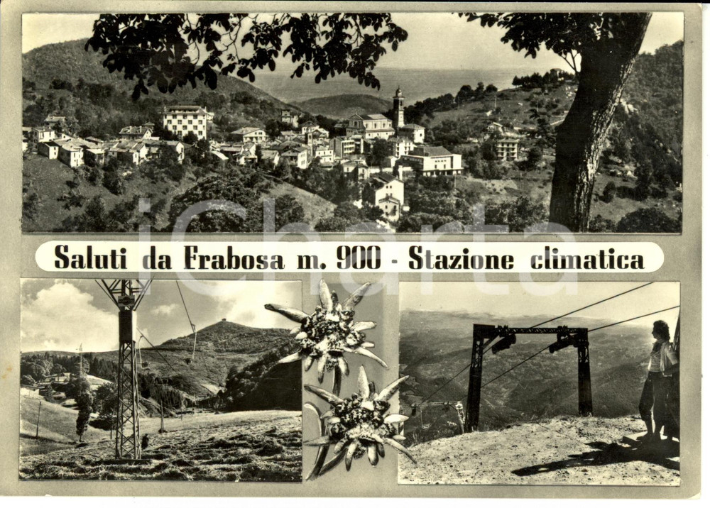 Cartolina originale da collezione 1958 FRABOSA SOPRANA (CN) Vedutine *Cartolina postale FG VG 1