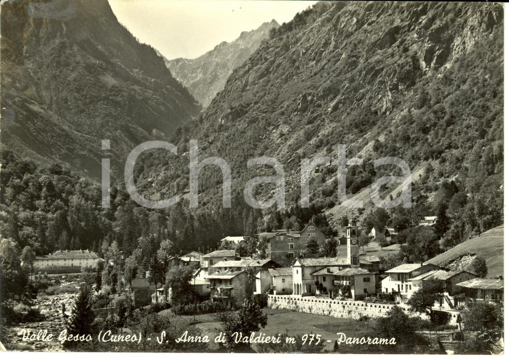 Cartolina originale da collezione 1953 SANT'ANNA DI VALDIERI (CN) Panorama *Cartolina postale FG VG 1