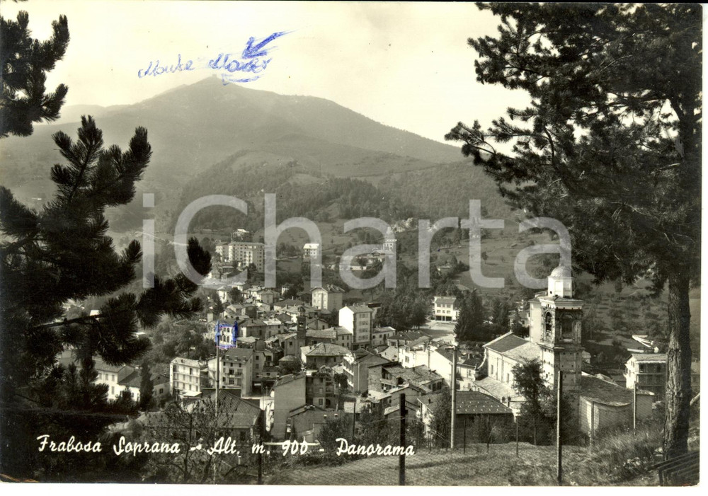 Cartolina originale da collezione 1962 FRABOSA SOPRANA (CN) Panorama *Cartolina postale FG VG 1