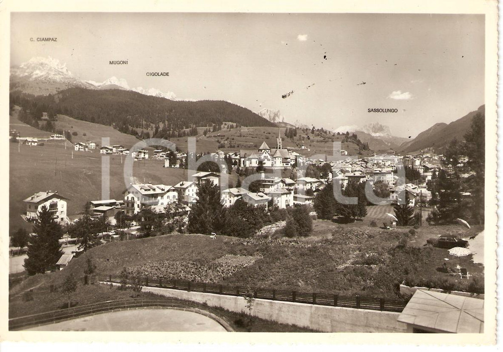 Cartolina originale da collezione 1970 MOENA TN Panorama verso le Dolomiti del Catinaccio Cartolina FG VG 1