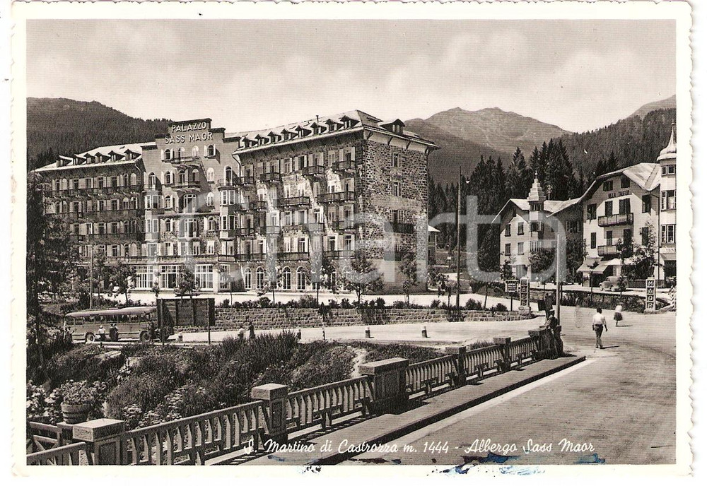 Cartolina originale da collezione 1960 S. MARTINO DI CASTROZZA TN Albergo Sass Maor Cartolina postale FG VG 1