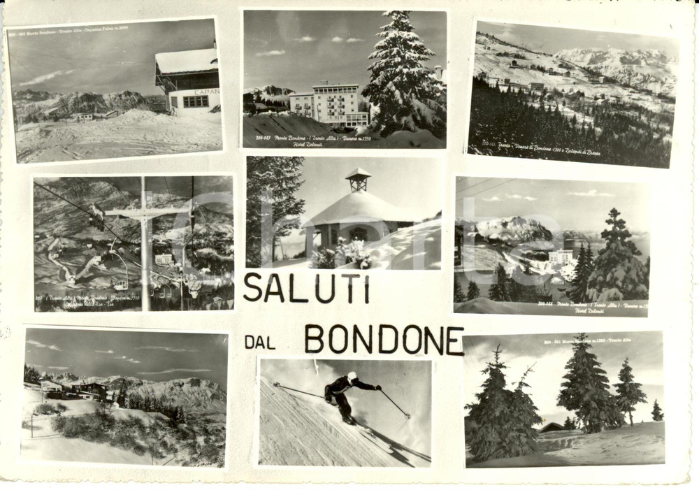 Cartolina originale da collezione 1965 BONDONE TN Vedutine Cartolina postale FG VG 1