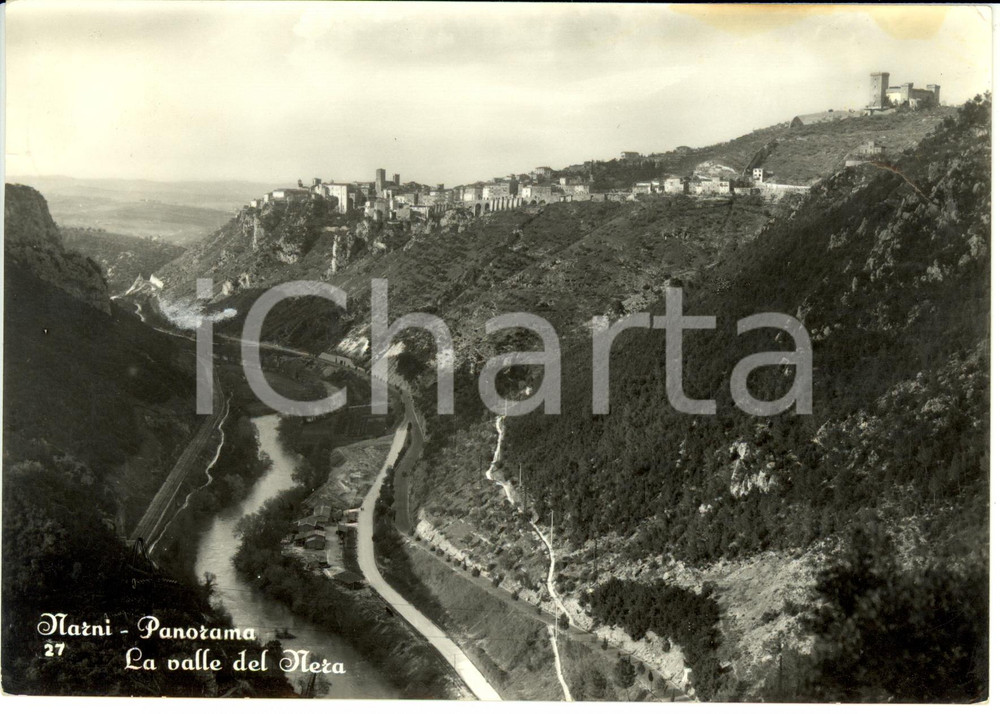Cartolina originale da collezione 1955 NARNI (TR) Scorcio panoramico Valle del Nera *Cartolina postale FG VG 1