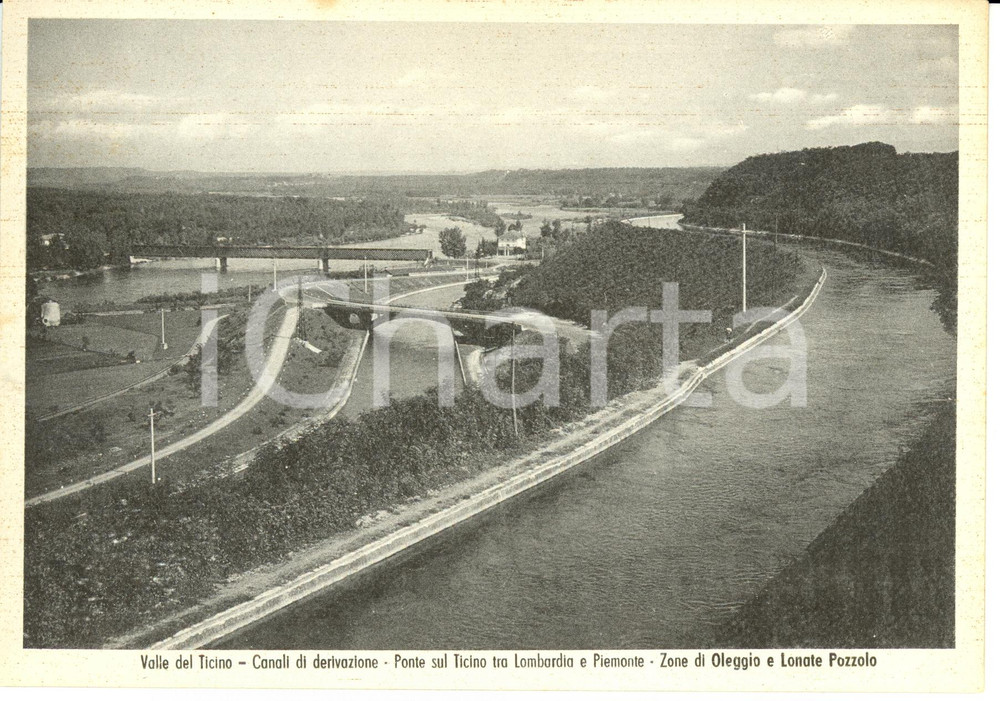 Cartolina originale da collezione 1940 ca OLEGGIO NO Ponte sul Ticino LONATE POZZOLO Cartolina FG NV 1