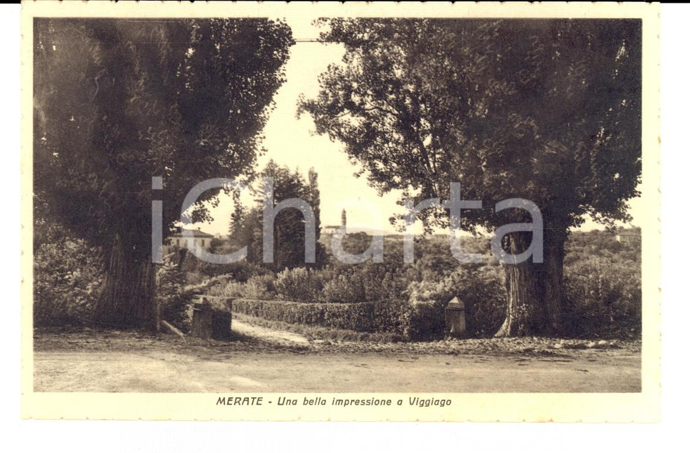 Cartolina originale da collezione 1941 MERATE (LC) Bella impressione a VIGGIAGO *Cartolina FP NV 1