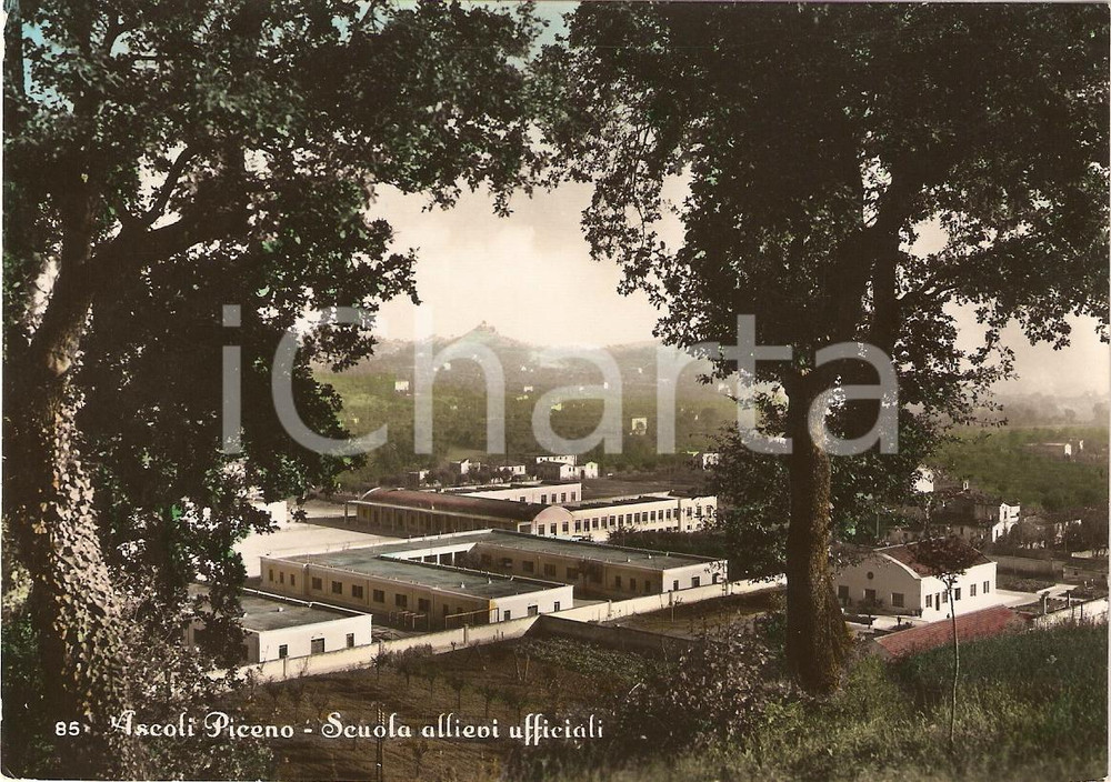 Cartolina originale da collezione 1954 ASCOLI PICENO Panorama della SCUOLA ALLIEVI UFFICIALI Cartolina FG VG 1