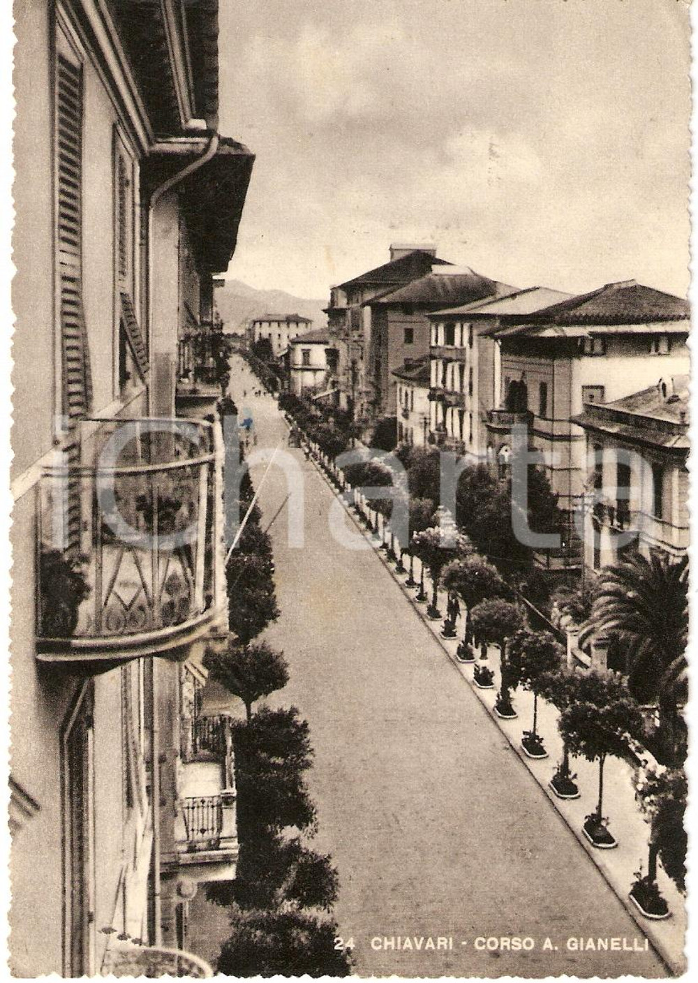 Cartolina originale da collezione 1949 CHIAVARI (GE) Corso A. GIANELLI Cartolina FG VG 1