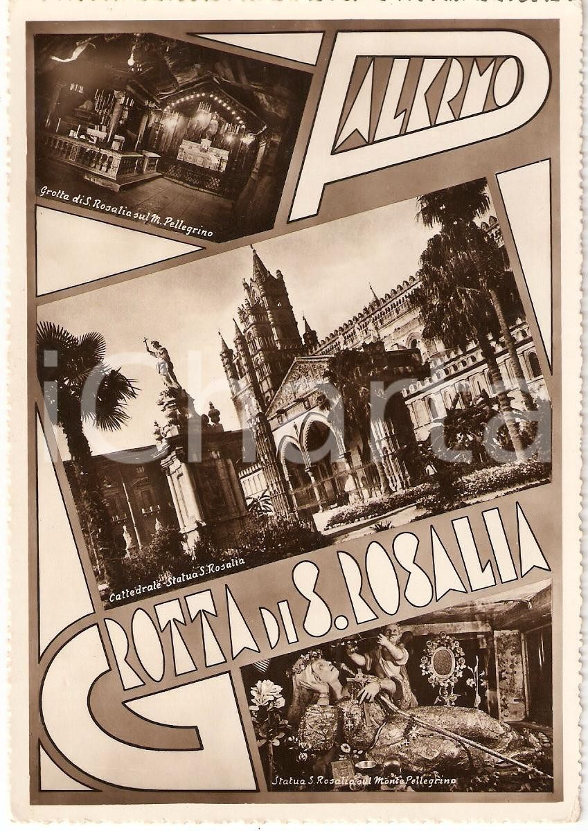 Cartolina originale da collezione 1950 ca PALERMO Vedutine GROTTA DI SANTA ROSALIA Cartolina FG NV 1
