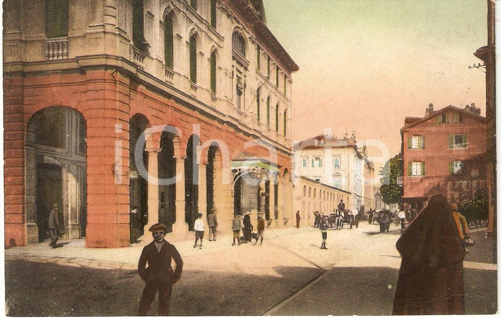 Cartolina originale da collezione 1950 circa ACQUI TERME (AL) CORSO BAGNI *Cartolina animata FP NV 1