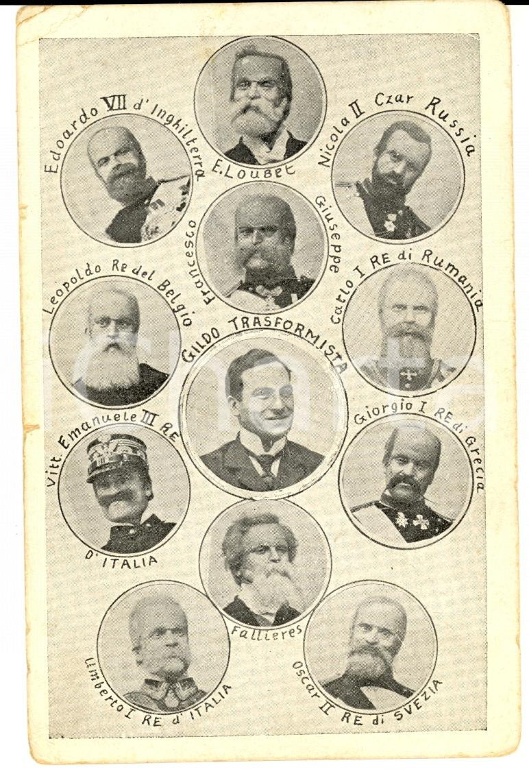 Cartolina originale da collezione 1910 ca Ritratto di GILDO TRASFORMISTA Attore CIRCO Cartolina postale FP NV 1