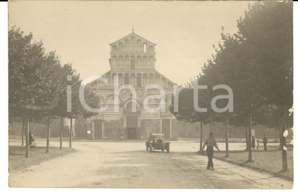 Cartolina originale da collezione 1920 ca PISA Veduta SAN PAOLO A RIPA D ARNO con auto d epoca RARA FP NV 1