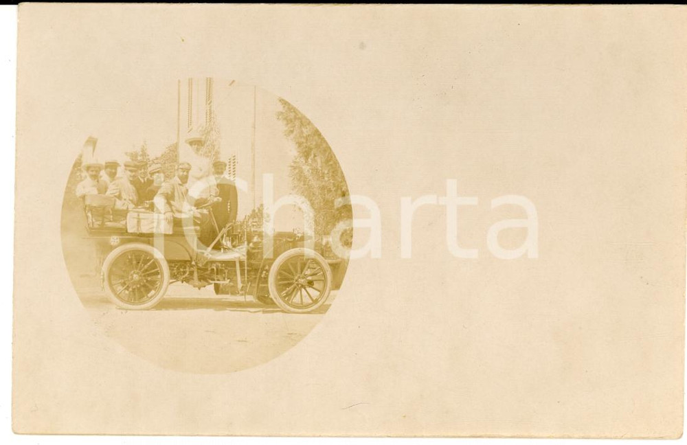 Cartolina originale da collezione 1910 ca EMPOLI FI Foto di famiglia su auto d epoca Foto F.lli CIONI & CANTINI 1