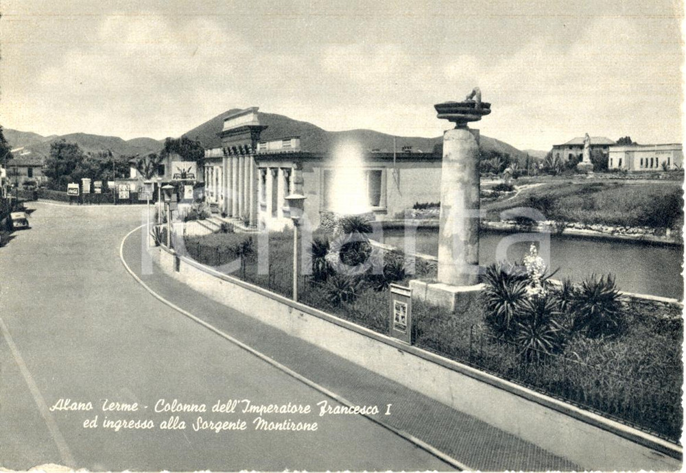 Cartolina originale da collezione 1960 ABANO TERME (PD) Colonna Francesco IÂ° - COCA COLA *Cartolina FG VG 1