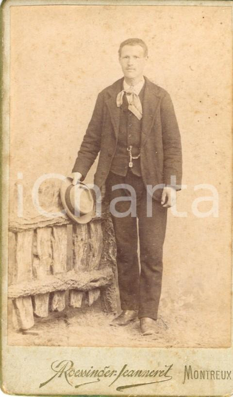 Fotografia d'epoca originale 1900 ca MONTREAUX (CH) Ritratto di uomo *Foto ARNOLD C. ROESSINGER-JEANNERET 1