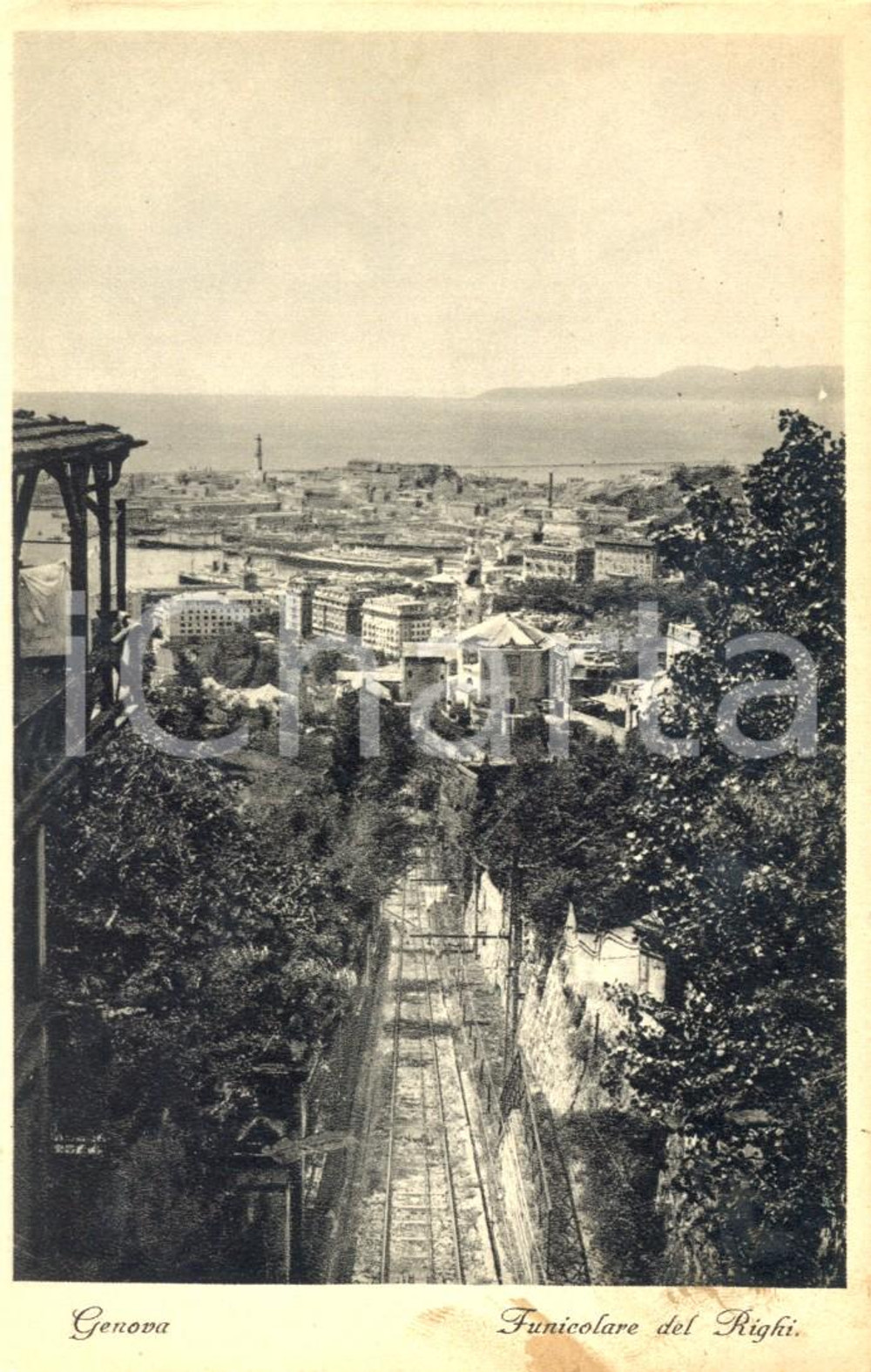 Cartolina originale da collezione 1939 GENOVA Veduta dalla Funiculare del Righi *Cartolina postale FP VG 1