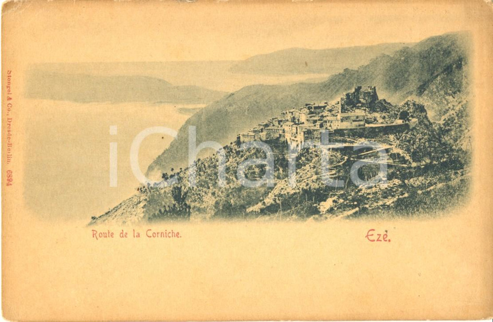 Cartolina originale da collezione 1900 ca EZE (F) Route de la Corniche *Cartolina postale FP NV 1