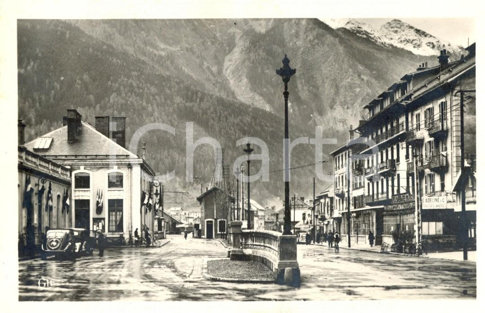 Cartolina originale da collezione 1948 MODANE (F) La Place de la Gare - HOTEL INTERNATIONAL *Cartolina animata FP 1