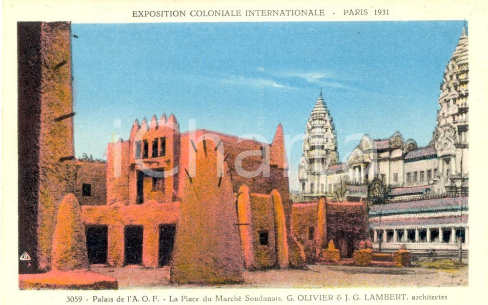 Cartolina originale da collezione 1931 PARIS Exposition Coloniale Internationale - MarchÃ© Soudanais *Cartolina FP 1