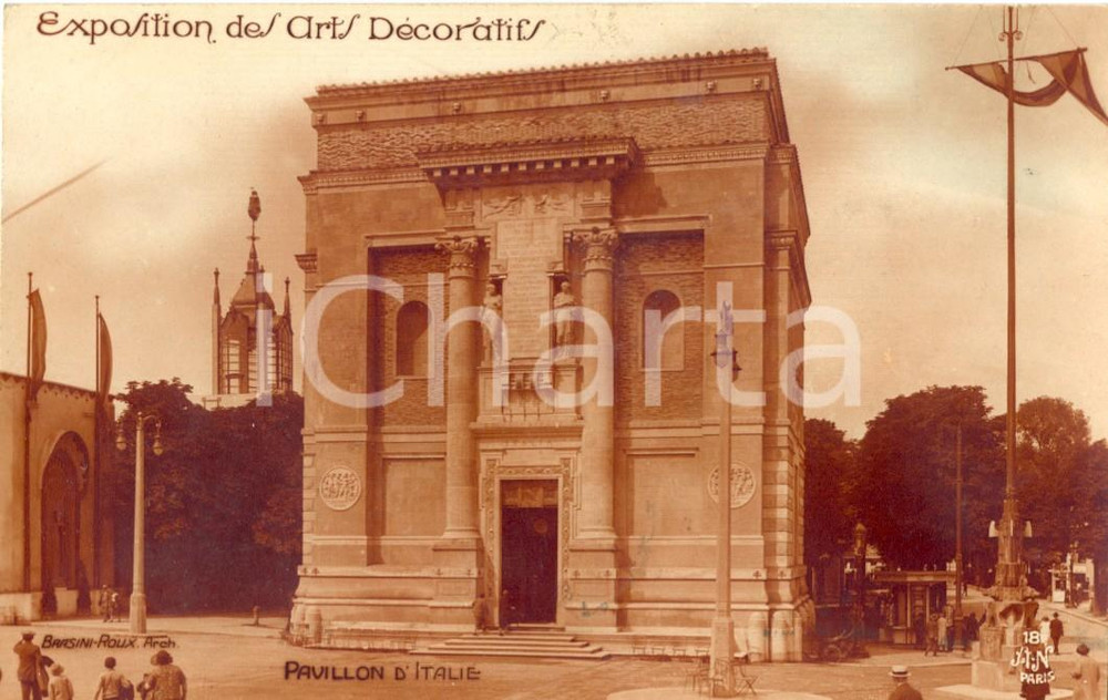 Autografo originale 1925 EXPO PARIS Padiglione Italiano  Autografo Mario VICARI a Giorgio ANSELMI 1