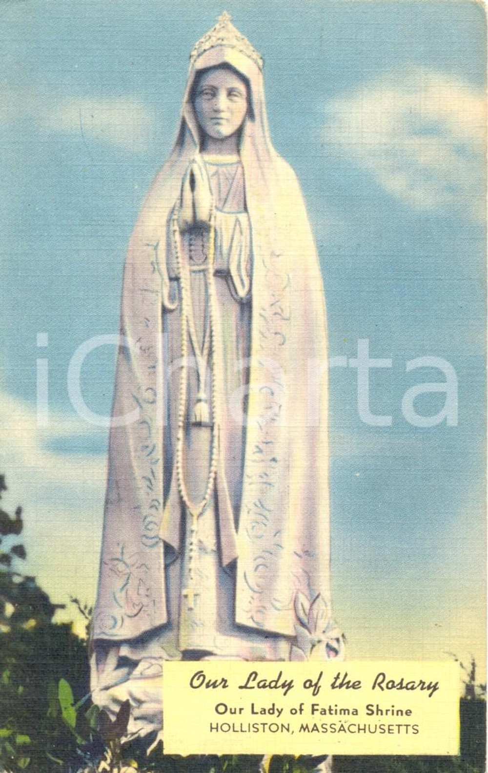 Cartolina originale da collezione 1953 HOLLISTON (MA, USA) Cartolina Guido ZAMPONI missionario *Autografo FP VG 1