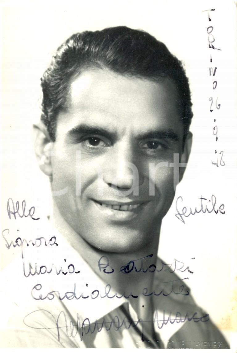 Autografo originale 1948 TORINO Fotografia Marco STEFANONI cantante lirico AUTOGRAFO 1