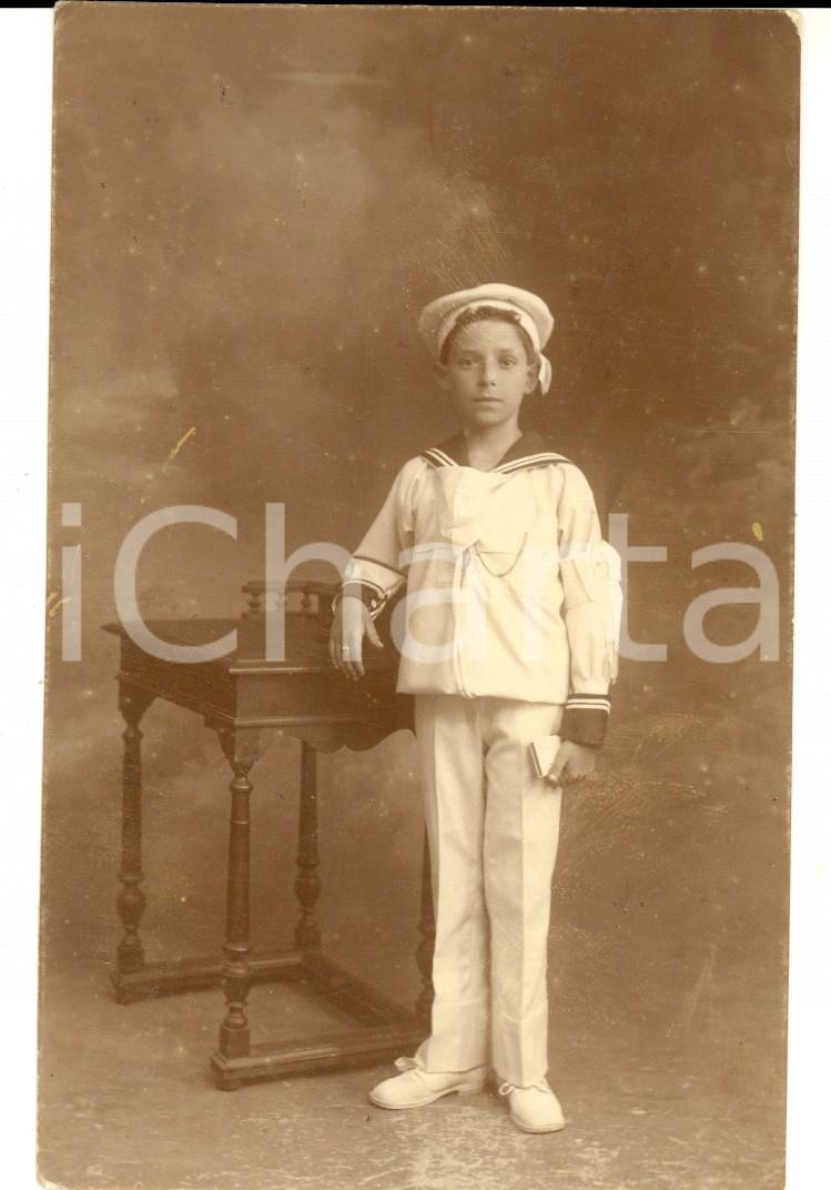Fotografia d epoca originale 1920 ca GENOVA Ritratto di un giovane marinaretto Foto Maria GAGLIARDI 1 1