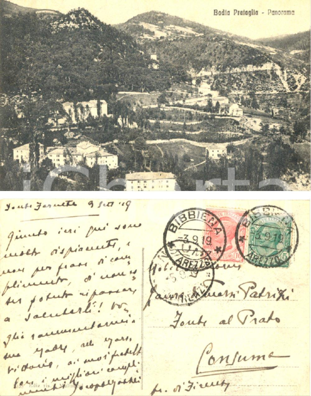 Autografo originale 1919 BADIA PRATAGLIA Panorama Cartolina nobile Jacopo MATTEI a Laura PATRIZI 1