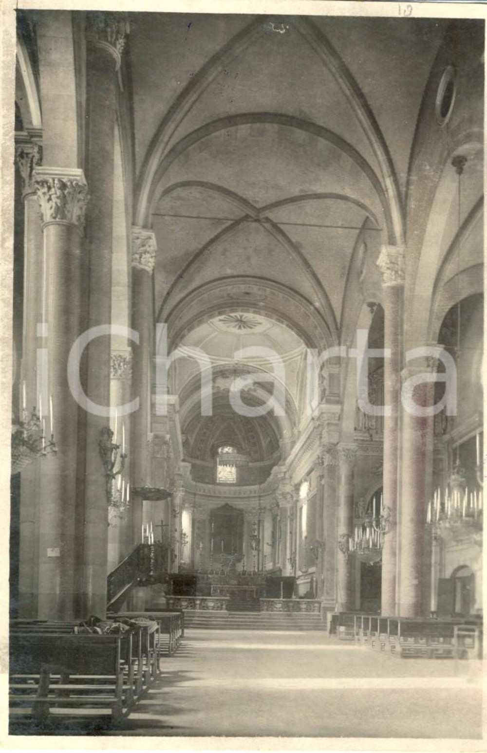 Fotografia d epoca originale 1930 ca CASALE MONFERRATO AL Interno chiesa SAN DOMENICO Foto GRANDIS 1
