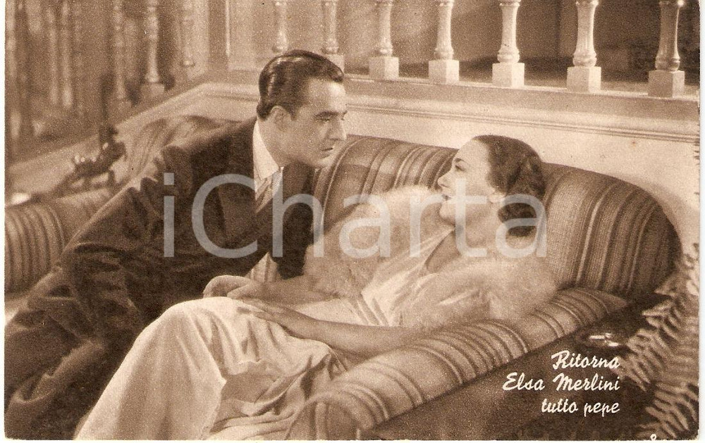 Cartolina originale da collezione 1936 ELSA MERLINI TUTTO PEPE Vittorio De Sica NON TI CONOSCO PIU  Distr. EIA FP 1