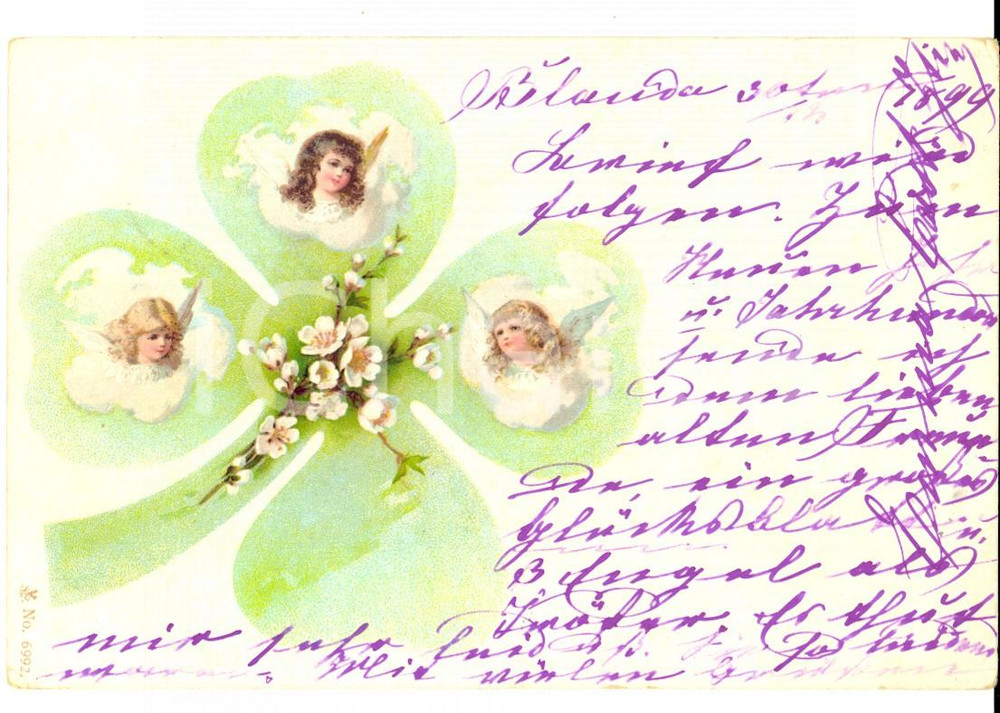 Autografo originale 1899 BLUDOV CZ Emma Carola ZLIM a Leontina GIACOBAZZI VISTARINO Cartolina 1