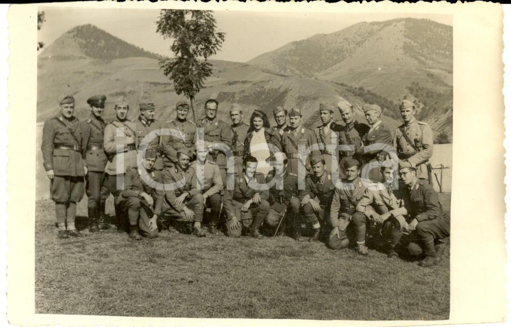 Fotografia d epoca originale 1941 JAZINCE KOSOVO Ufficiali bulgari in visita per miniera di OSTRVICA Foto 1
