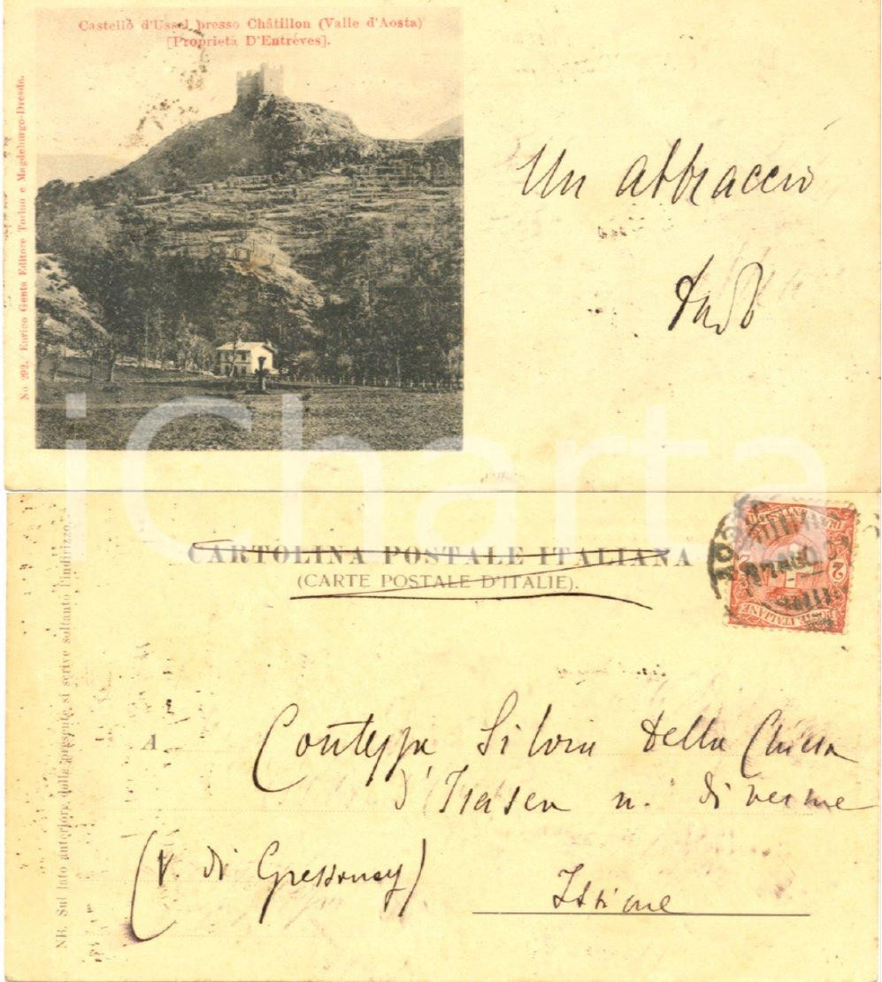 Autografo originale 1901 CHATILLON Castello Ussel Autografo Alessandro Giuseppe PASSERIN D ENTREVES 1