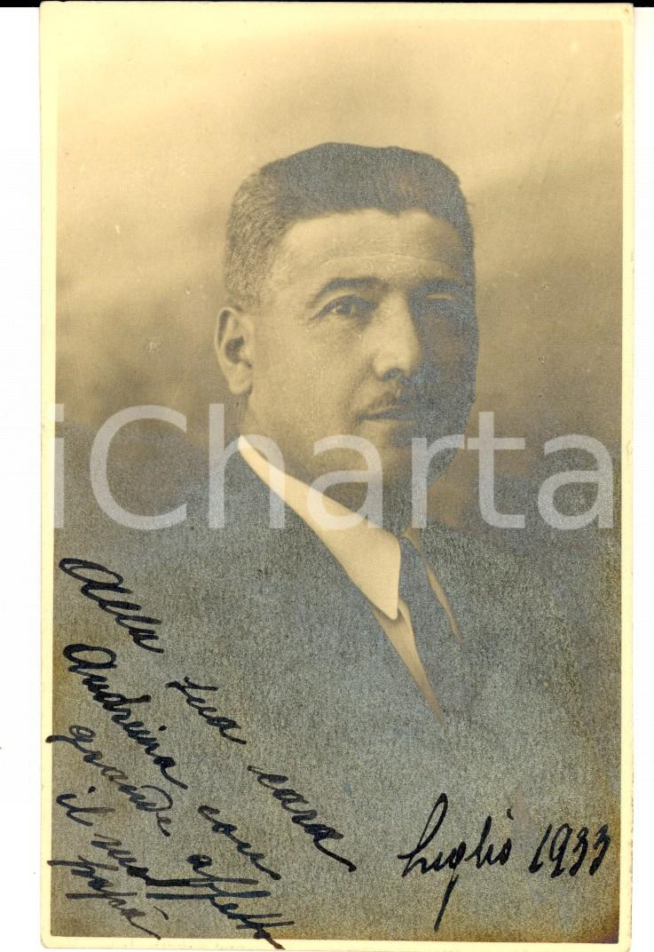 Fotografia d'epoca originale 1933 MILANO Ritratto maschile con dedica alla figlia *Foto CASIRAGHI FP 1