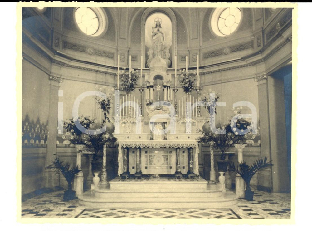 Fotografia d'epoca originale 1930 ca GENOVA CARIGNANO Chiesa Sacro Cuore e S. Giacomo - Altare *Foto 12x10 cm 1