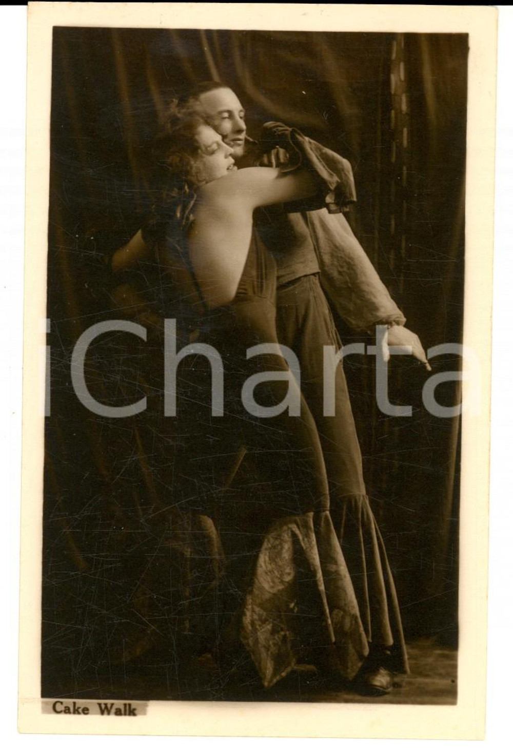 Cartolina originale da collezione 1930 ca STORIA DELLA DANZA Coppia di ballerini di CAKEWALK *Cartolina VINTAGE FP 1