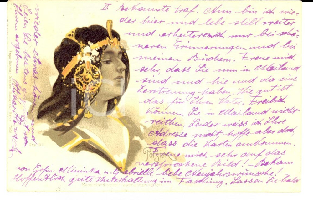 Autografo originale 1899 SCHARDING Au Cartolina PERISCA Autografo Ottokar VON HERZOGENBERG 1